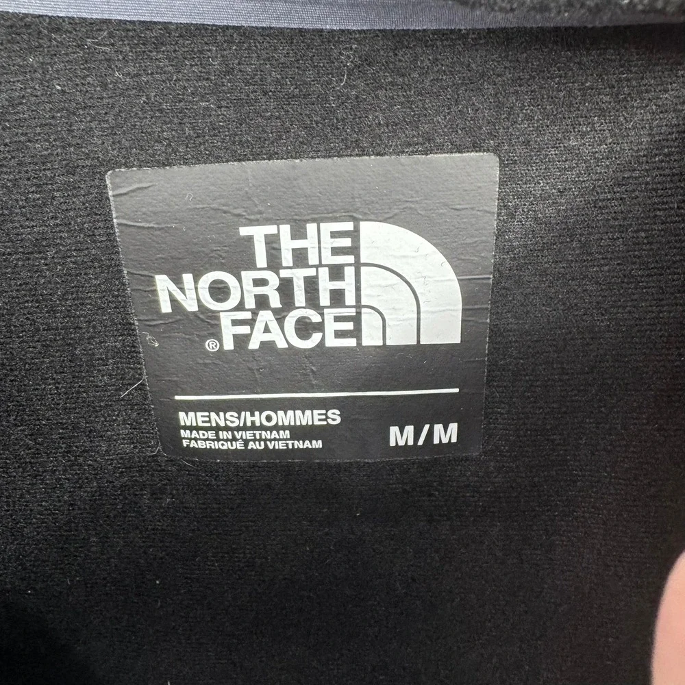 The North Face Full Zip Hoodie Mens Medium‎ Gray Black Softshell Fleece Jacket